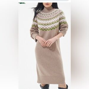 Barbour Women's Sweater with Fair Isle Pattern - Brown, Pink, and Light Green